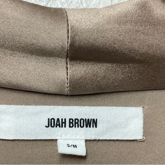 JOAH BROWN Oversized Silk Button Down Shirt in Fawn S/M - Picture 9 of 9